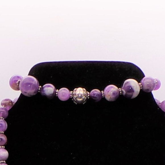 Amethyst and Sterling Silver Necklace and Bracelet - Picture 9 of 12
